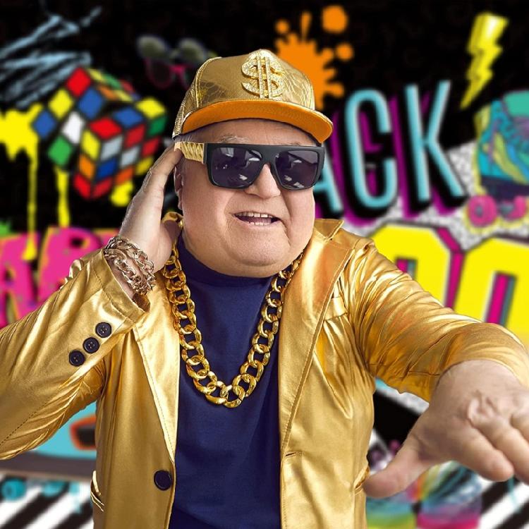 Hip Hop Costume Kit 80s 90s Cosplay Outfit Jewelry Cool Rapper Accessories Gifts