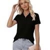 Stilvolles Damen-Kurzarm-Hemd mit Kragen und drei Knöpfen Golf-T-Shirt Top