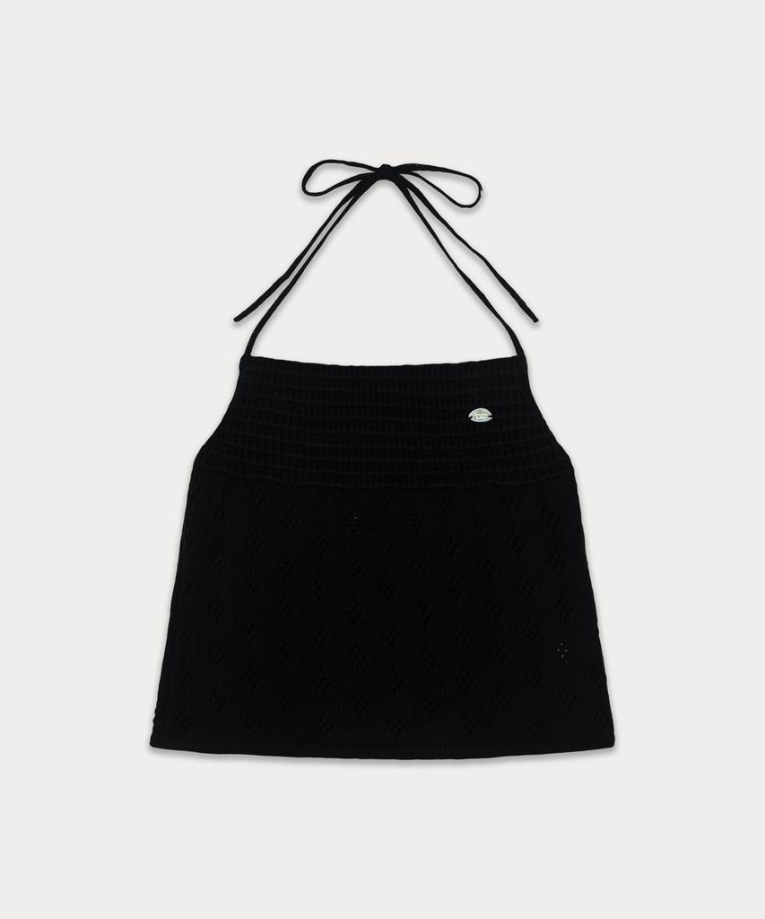 Sseomweeobeoteo Skashi Halter Neck Knit Sleeveless - Black