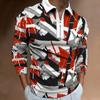 New Men's Zip Casual Men's Digital Printed Long Sleeve Polo Sweatshirt