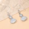 Concise Geometry Synthetic Moonlight Stone Dangle Earrings for Women's Elegant Exquisite Wedding Banquet Jewelry Pendant