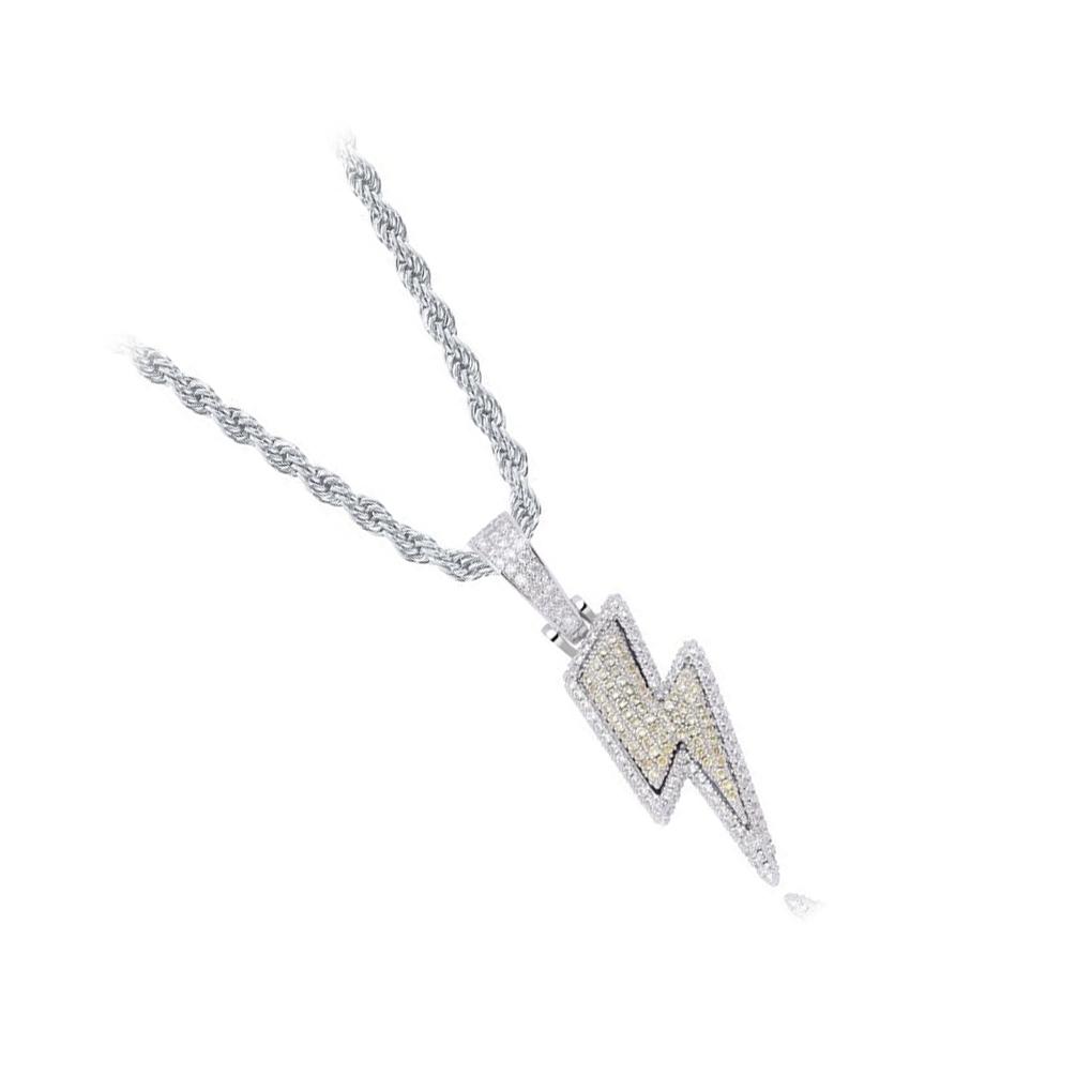 

Взрослые хип-хоп стиль горный хрусталь ожерелье путешествия поход вечеринка банкет гром форма кулон шея украшение ювелирные изделия подарок на день рождения