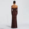 European and American autumn temperament perspective lace long fashionable and sexy sleeveless backless slim dress batch