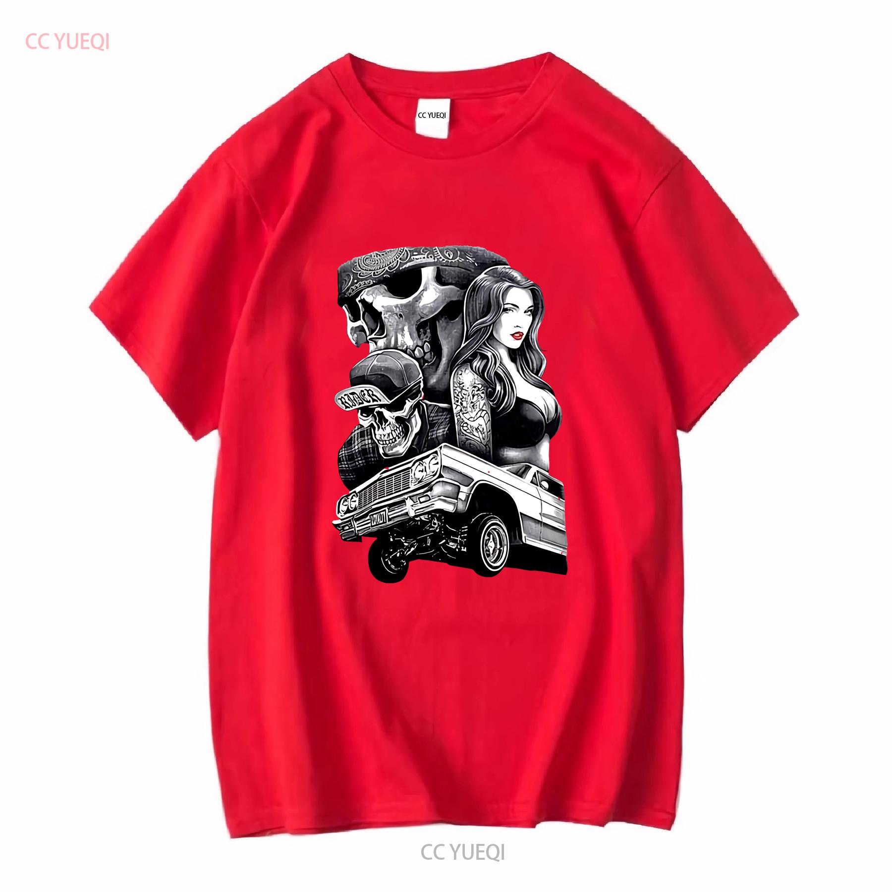 Футболка Lowrider Ride or Die Чикано Уличная одежда Мужская 100% Хлопок Новая винтажная Стиранная Универсальная Мягкая Стильная homme Немного S