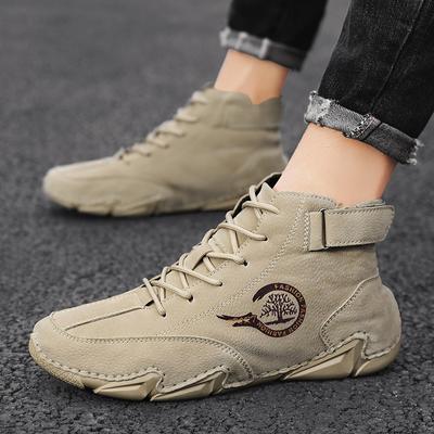 2024 Fashion Brand Men Short Boots Tactical TrendCombat Boots Outdoor Casual Warm Plush Walking Boots Mountaineering Travel Shoe