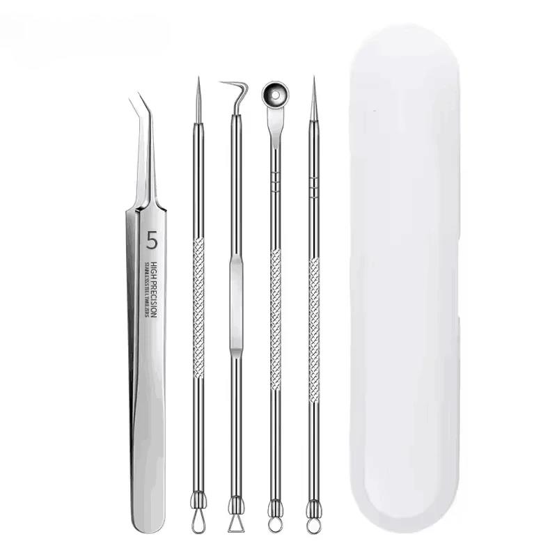 4-11Pcs Ingrown Hair Tweezers Acne Blackhead Removal Needles Black Dots Cleaner Deep Cleansing Pore Cleaner Face Skin Care Tools 3