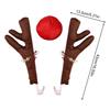 Festive Car Antlers Decor, Plush Reindeer Antler Set, Auto Holiday Decoration, Christmas Parade Hunting Party Car Accessories