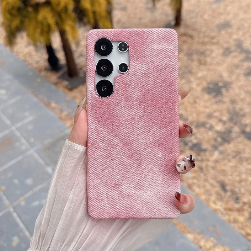 

Cowboy Jeans Fabric Armor Frameless Case For Samsung S25 S24 S23 S22 Ultra Coque Candy Denim Protective Hard Phone Cover Galaxy S24 Ultra