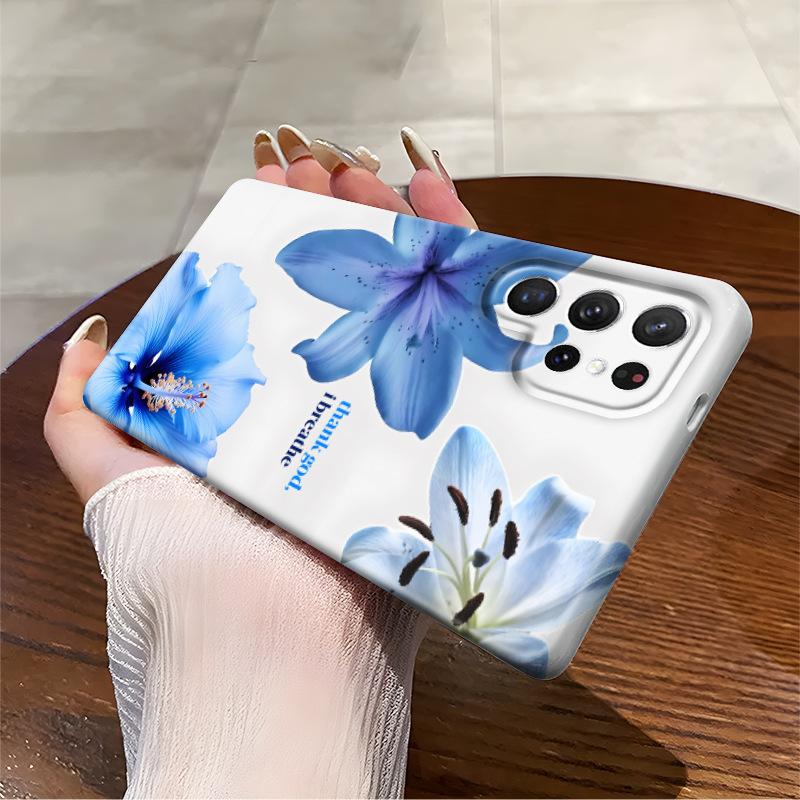 Fresh Blue Flower Lily Factory Direct Samsung Mobile Phone Case Samsung S24/S23 Ultra