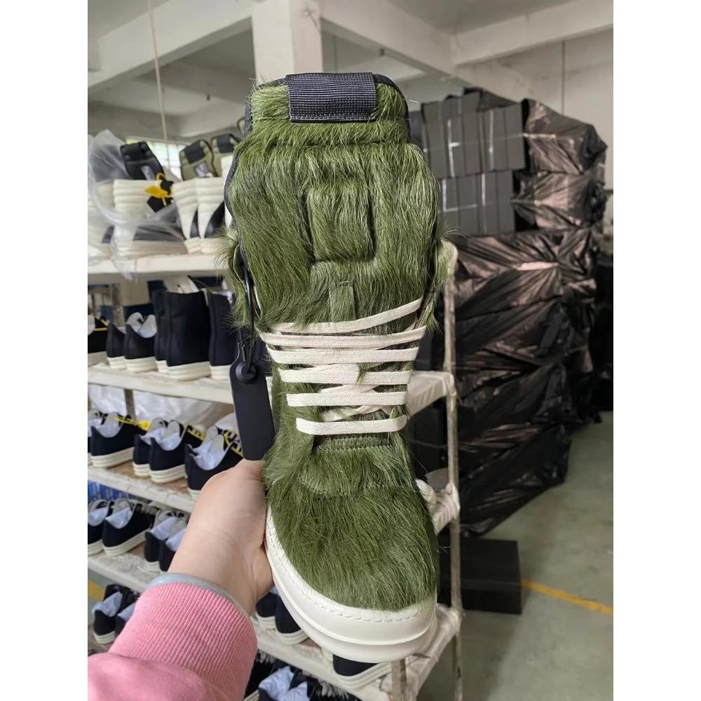 

Бренд Жіноче взуття Рожеві пухнасті кросівки Чоловіче взуття Високі кросівки Якість Кінське волосся Натуральна шкіра Модний дизайнер Ботильйони 35