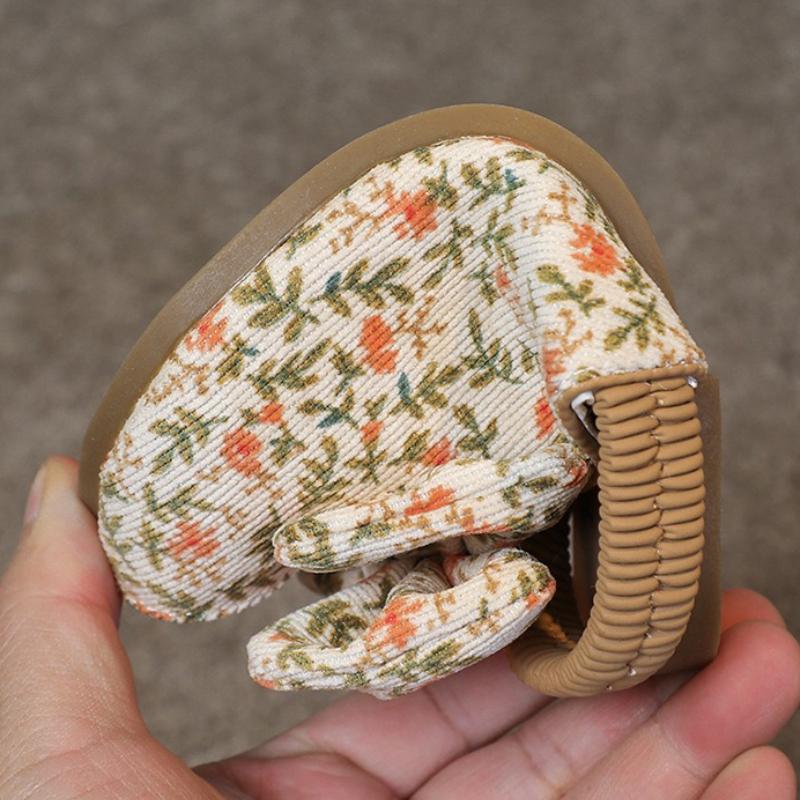 New Sandals Summer Comfort Fashion Girl Shoes Retro Leopard Print Simple Kid Shoe Floral Anti Slip Soft Sole Breathable Slippers