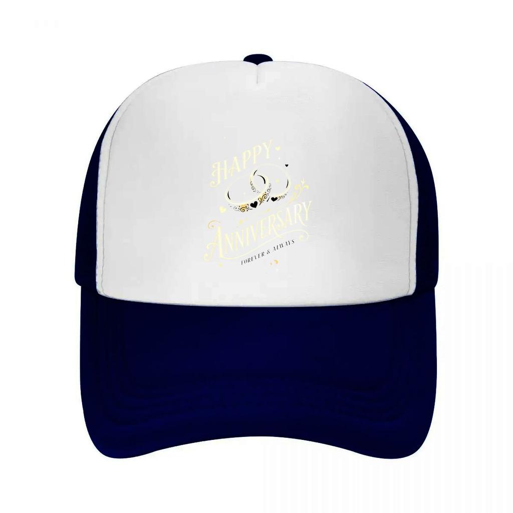 RoUnisextic Golden Anniversary Rings Em Mesh Baseball Cap Casual Hat Outdoor  For Womens Unisex FeUnisex