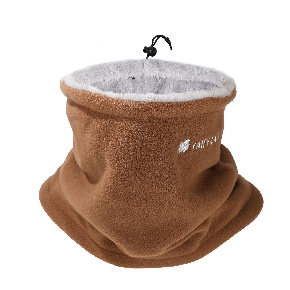 

Fleece-lined Face Cover Drawstring Cold-proof Collar Fashion Hiking Scarves Men коричневый