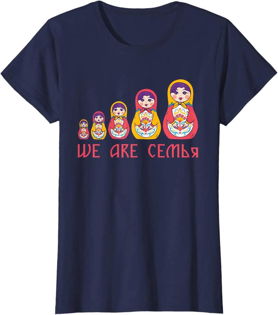 Russian Nesting Doll Shirt Cute Matryoshka TShirt Summer Cotton ONeck Short Sleeve Unisexs T Shirt New S3XL