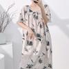 Pajamas Women's 1011 New Spring and Summer Cotton Silk Short-sleeved Medium and Long Pajamas Autumn Confinement Internet Celebrity Loungewear