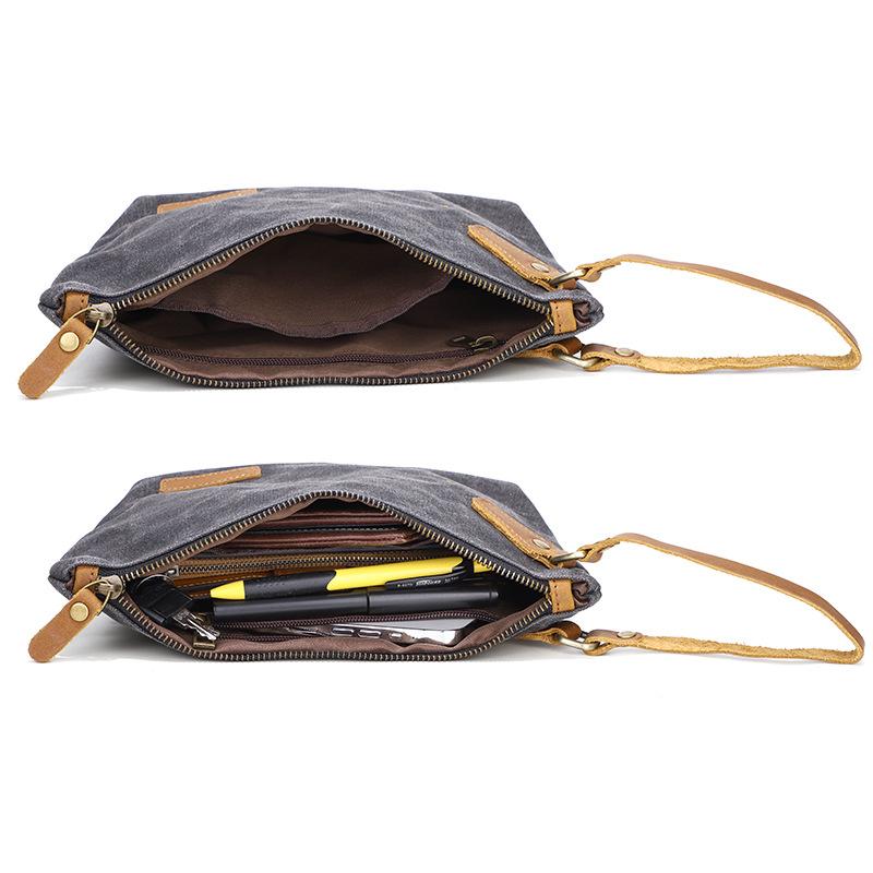 Canvas Men'S Clutch Bag, Retro Clutch Bag, Change Key, Portable Storage Bag, Small Bag.