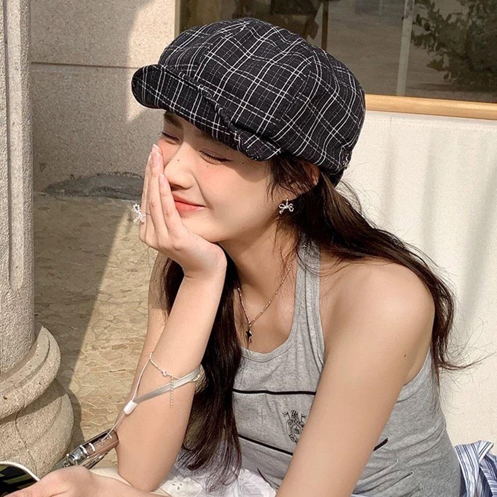 Cotton Beret Hats Short-brimmed Painter Hat Fashion Newsboy Hats Women