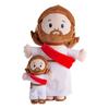 25cm/50cm Cartoon Jesus Kissen Stofftier Nachttisch Sofa Kissen Weihnachtsgeschenk Weiche Plüschpuppe mit Bibelkissen für Kinder