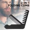 Multifunctional 3 In 1 Folding Pocket Comb, Wide & Fine Tooth Oil Head Beard Styling Comb Portable Travel Barber Hair Grooming T