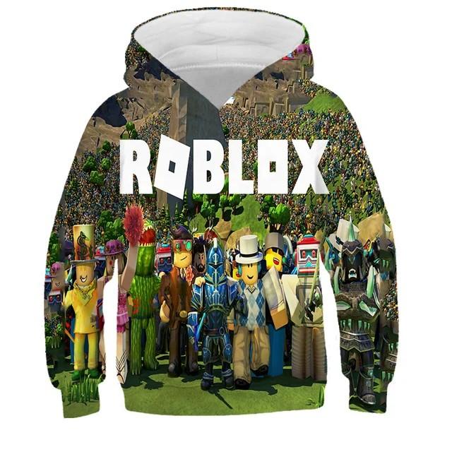 Moletom 3D com Estampa de Desenho Animado Novo 2025 MINISO Roblox para Meninos e Meninas, Moletom de Manga Comprida, Moletom Casual para Primavera e Outono, 4-14 Anos