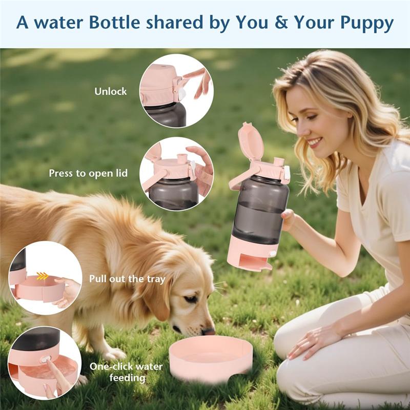 

A25F-Outdoor Pet Water Bottle Leakproof Portable Pet Water Dispenser With Handle For Travel Trips Must Have For Pets чёрный