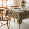 Floral Tablecloth Rustic Farmhouse Cotton Linen Blend Table Cover Dining Coffee