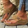 Fashion Summer Women Slippers Wedge Platform Sandals Bohemian Beach Slippers Comfortable Flip Flops Retro Orthopedic Shoes Slides Women