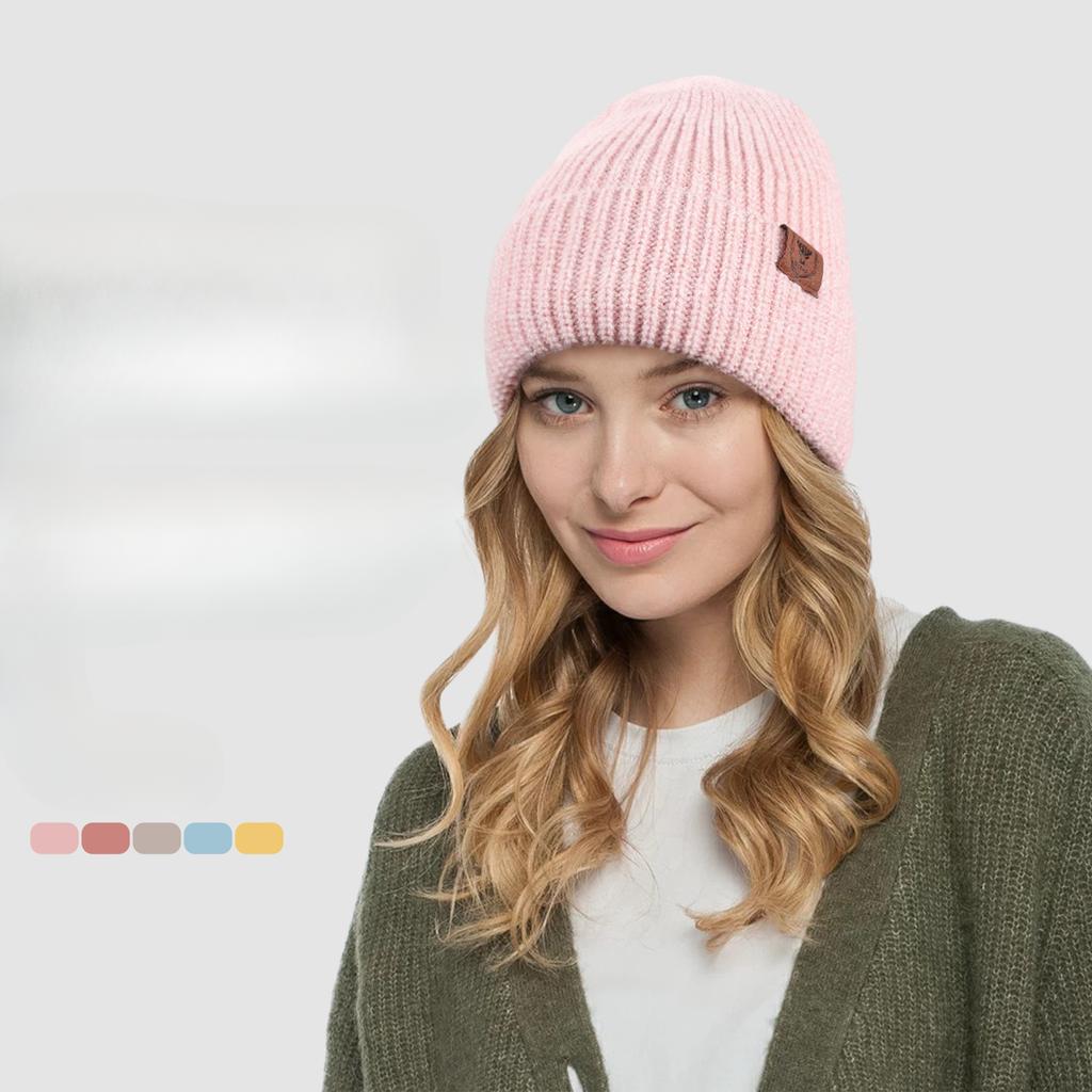 Aozhe Wool Hat for Women In Autumn and Winter Korean Style Fashion and Versatile Warm and Loose Knitted Hat Showing Small Face