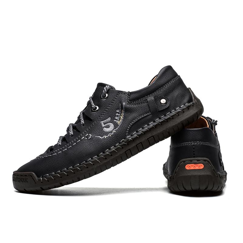 Men Leather Shoes Outdoor Comfortable High Quality Fashion Soft Homme Ankle Non-slip Flats Casual Moccasin Handmade Big Size 48