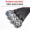 Pentagram Leather Men's Cowhide Belt Retro Smooth Buckle Wide Belt Decorative Belt
