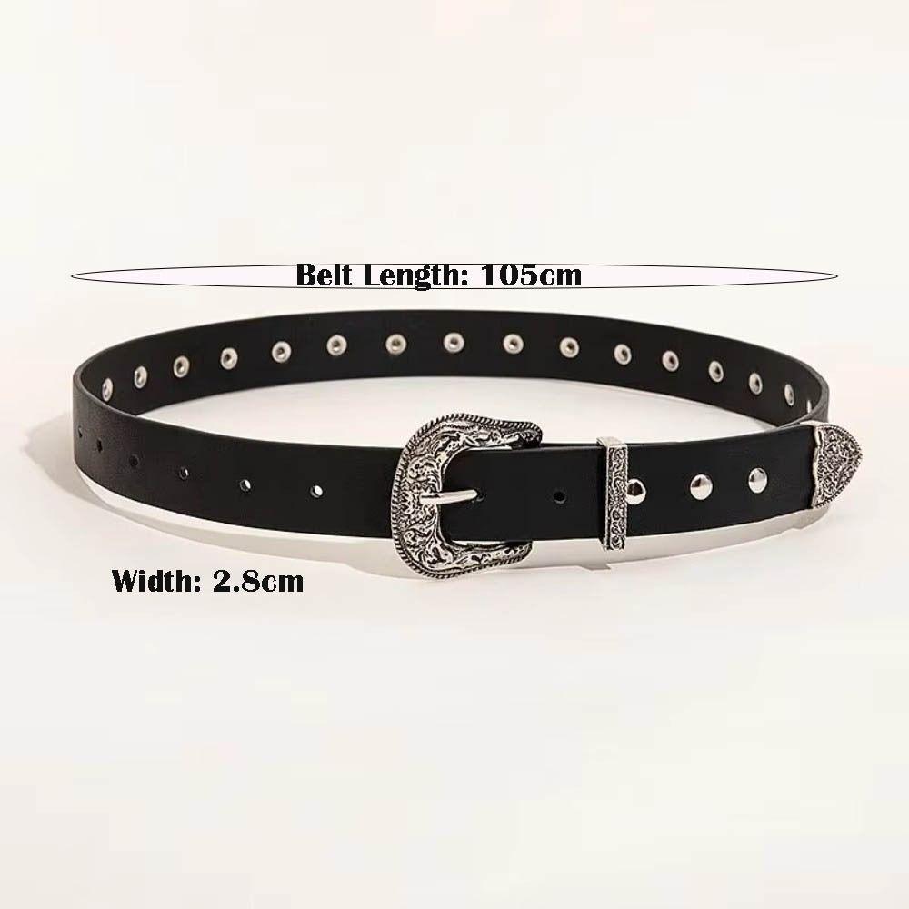 Retro Rivet Belts Gothic Pin Buckle Belt Casual PU Leather Waistband