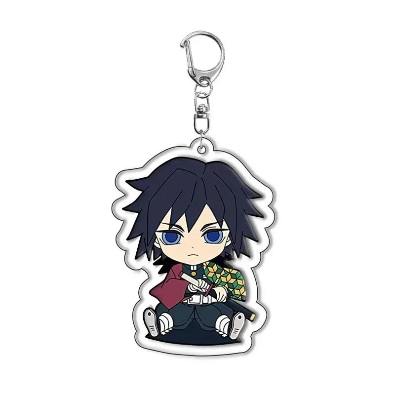 Hot Anime Demon Slayer Acrylic Keychains Tokitou Muichirou Agatsuma Zenitsu Keychain Bag Pendant Car Key Ring Anime Jewelry