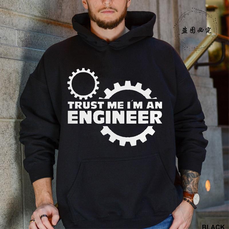 Hoodies for Men Funny Saying Trust Me I Am An Engineer Geek Letter Sweatshirt Programmer Streetwear Long Sleeve Sportwear Fleece