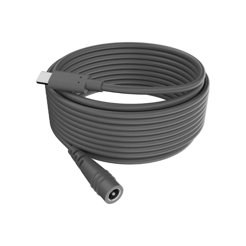 50cm-10m USB C Male To Mini DC5.5x2.1mm Female Waterproof Charging Cable for Outdoor Easy To Install Extension Cord