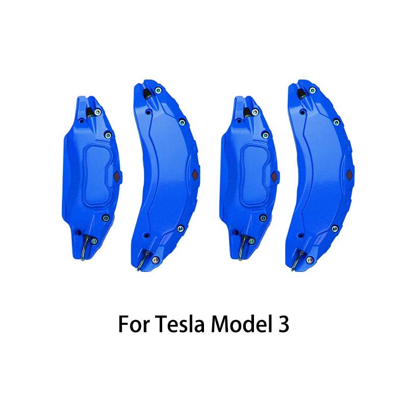Capac etrier de frână potrivit pentru Tesla Model 3 18 19 inch, butuc de roată din aliaj de aluminiu, set de 4 accesorii pentru etrier auto, cu autocolante