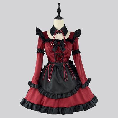 Gotická čínská Lolita s motivem Malý ďábel Šaty pro služky ve stylu anime Cosplay Performance sukně