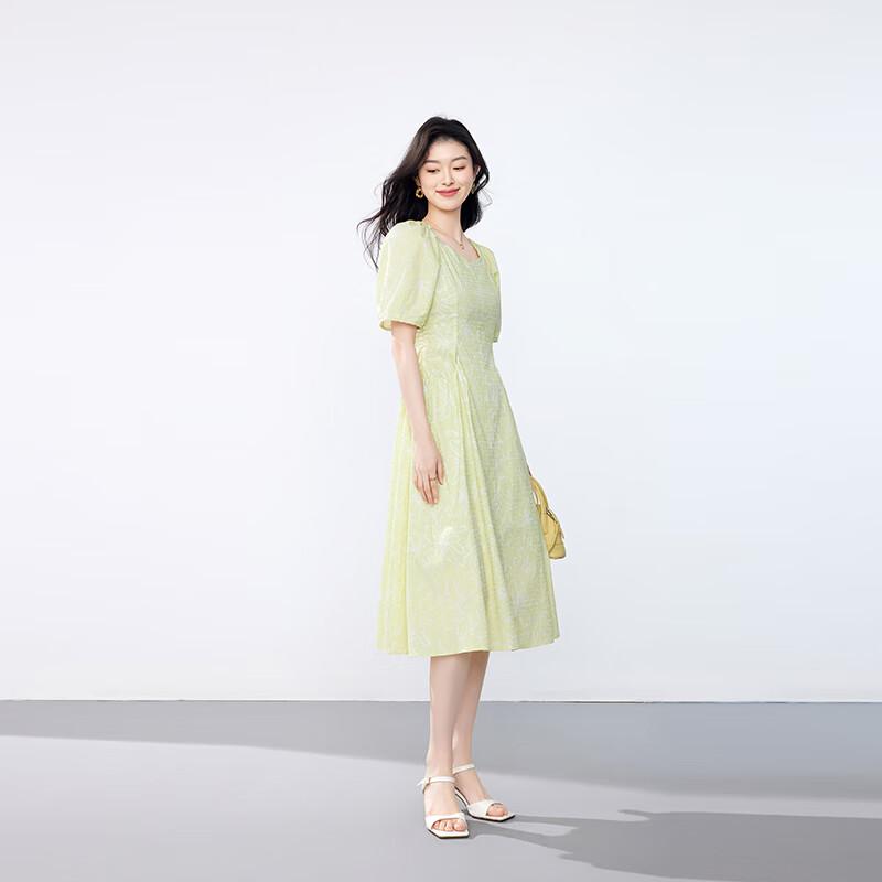 JOY SPEAKER Floral Square Neck Midi Dress