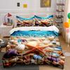 Seashells And Starfish On Sand Print Soft Comfortable Duvet Cover Bedding Set Included 1*Duvet Cover  2*Pillowcases Luxury Gift
