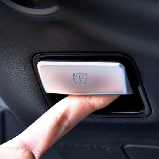 Black/Silver ABS Car Foot Brake Release Button Cover For Benz GLA GLE GLS 16-19