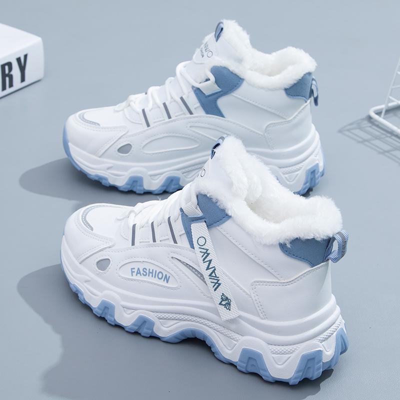 Sapatos de Inverno de Cano Alto Femininos com Forro de Veludo para Esportes de Neve