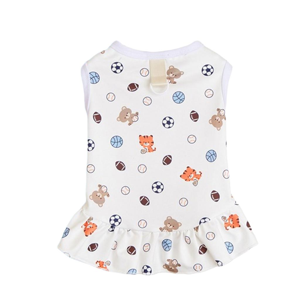 Cute Print Skirt for Small Dogs Sweet Cats Dogs Dress Summer Spring Small Dogs Traction Rings Comfortable Dogs Skirt