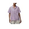 Camicia alla moda a maniche corte tinta unita morbida da donna viola HJ0097-530