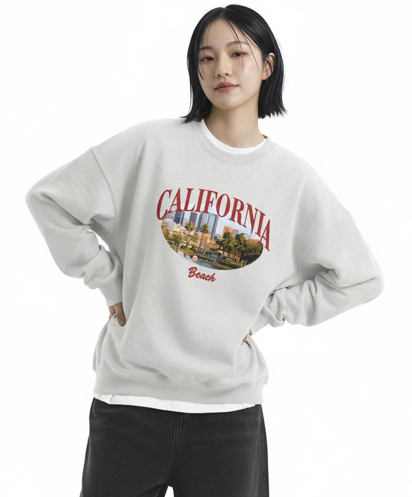 REBRENNER Dtf California Beach Sweatshirt White Melange