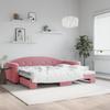 Daybed Extendable Pink 90x200 cm Velvet