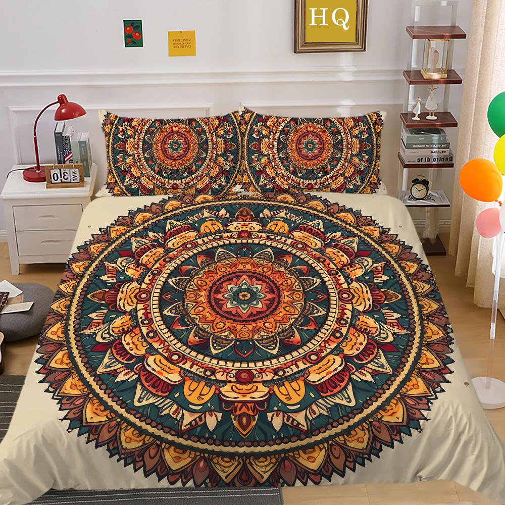 Set de huse de cuvertură cu imprimare 3D Datura Set de pat de dimensiune completă Set de lenjerie de pat din poliester pentru bărbați Textile de casă de lux de lux