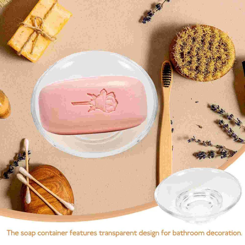 Clear Matte Glass Soap Dish Keep Soap Bars Dry Soap Holder Bathroom Accessories
