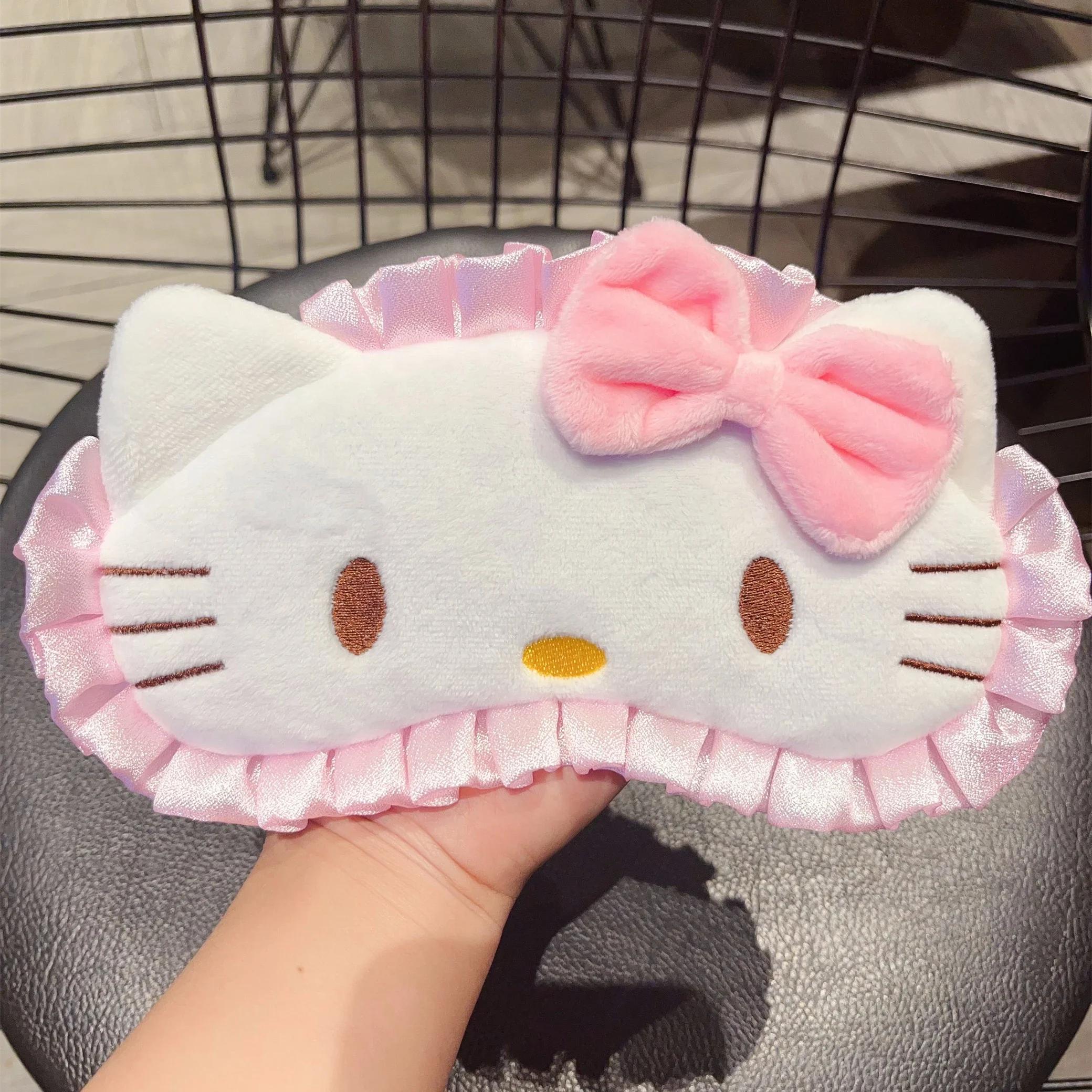 Cartoon My Melody Blindfold Cat Kawaii Eye Mask Comfortable Sleeping Blindfolds Japanese Style Eyeshade Girl 20x10.5cm