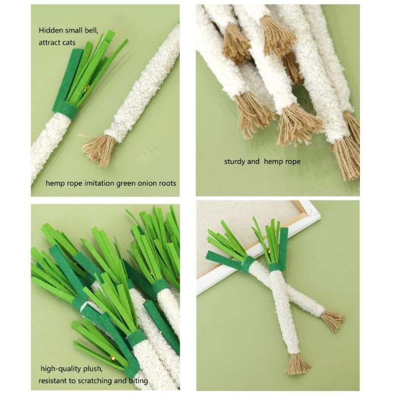 Scallion Plush Scallion Shape Catnips Toy Interactive Chew Stick For Indoor Cats Dental Health And Play