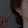 Korean Asymmetrical Heart Earrings: Retro Geometric Peach Heart Hoops & Studs for Women
