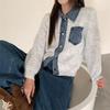 Korean-Style Denim Knit Polo Cardigan: Women's Loose-Fit Fashionable Autumn/Winter Sweater